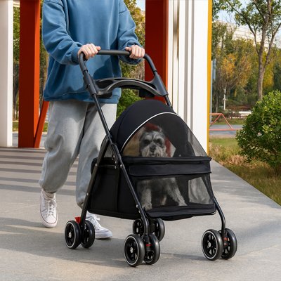 Poussette-pour-Chien-noir